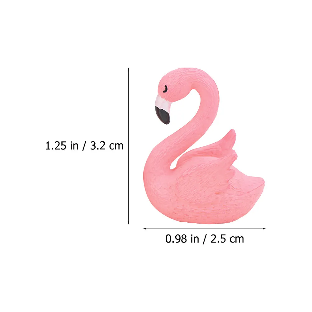 10Pcs Flamingo Shape Resin Micro Landscape Decor Creative Garden Bonsai Ornament Miniature Flamingo Statue Indoor Outdoor