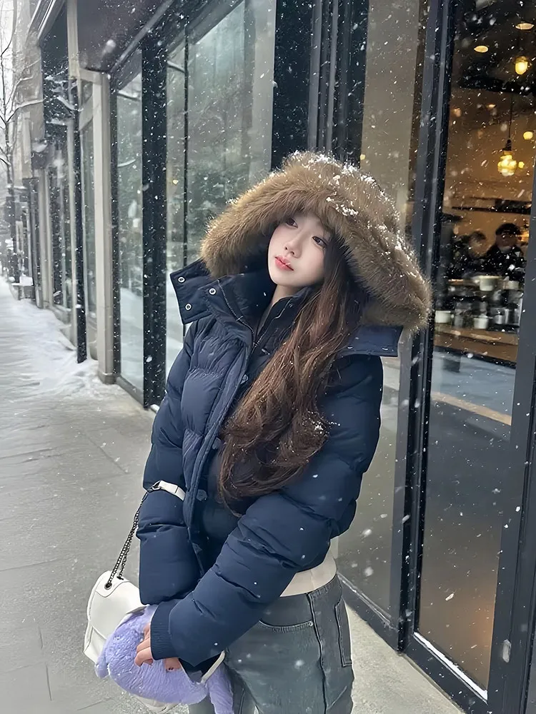 

Fiona k Blue down Jaet Women's ort Thiened White Du Feather Waist-Cinching Slimming Outerwear Commute Sle