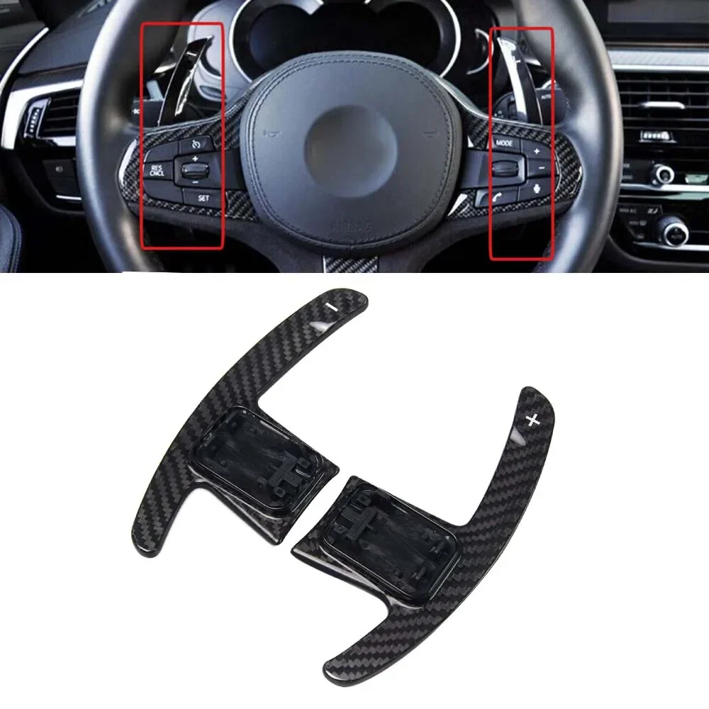 

For Series 3 5 6 7 M5 F90 F97 F98 G01 G02 G05 G06 X3 X4 X5 X6 X7 Real Carbon Fiber Steering Wheel Paddle Extended Shifter Shift