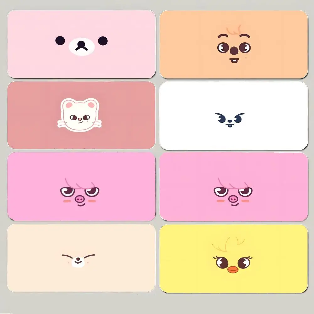 malist and cute cartoon emoticons Yellow Mouse Pad Large Gaming Mousepad with Thick Stitched Edge Non-Slip Desk Mat