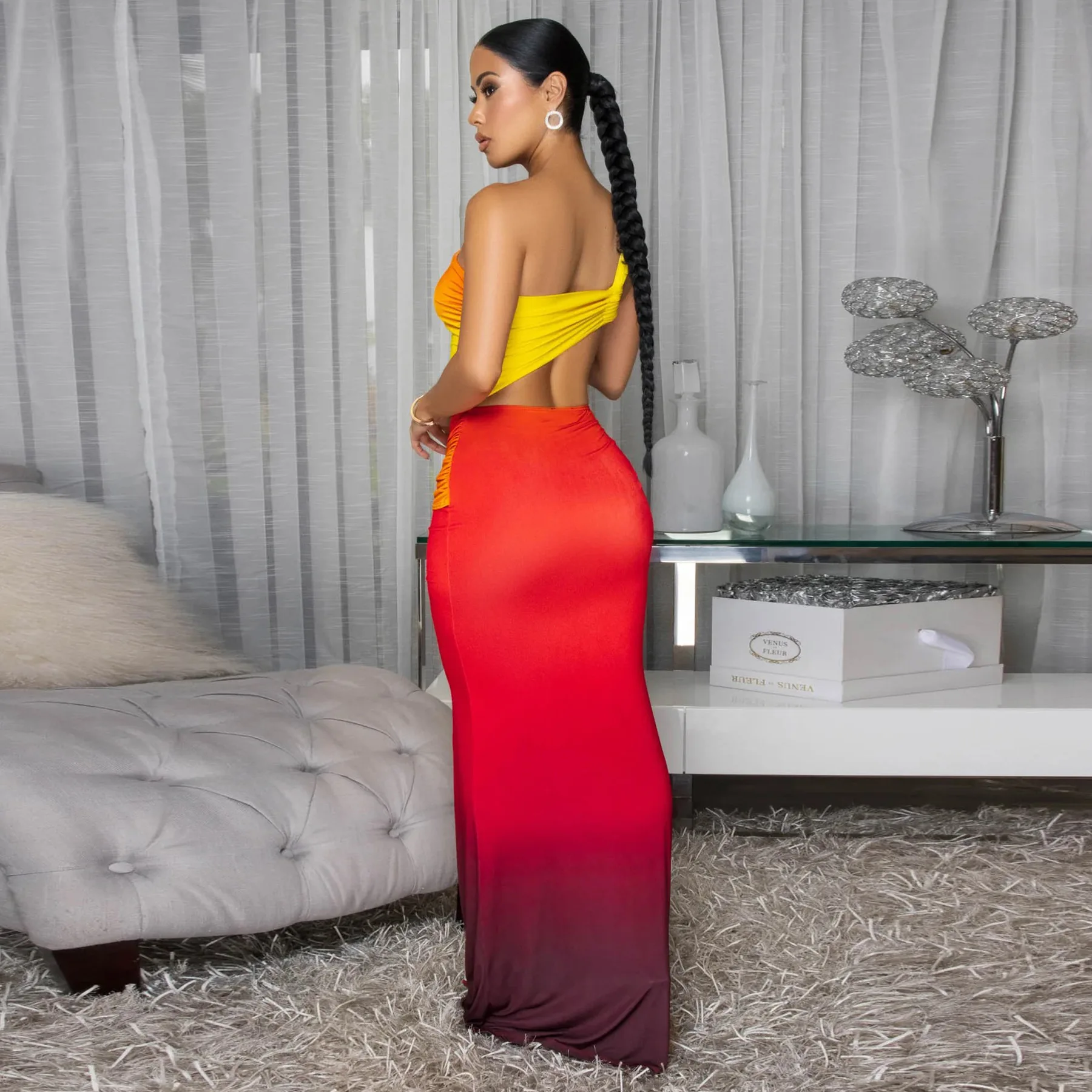 Sexy feminino drapeado frente um ombro recorte cintura midi bodycon maxi vestido longo férias festa de aniversário vestidos clubwear