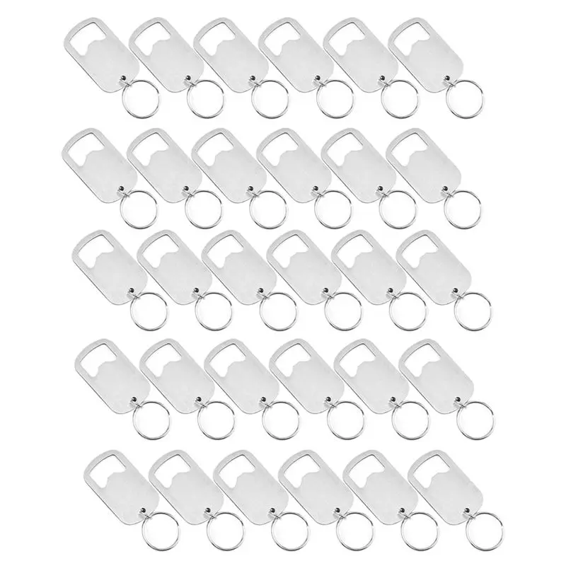 AB02 30 Pcs Stainless Steel Bottle Opener Keychain Beer Opener Portable Beer Bottle Opener For Kitchen And Party