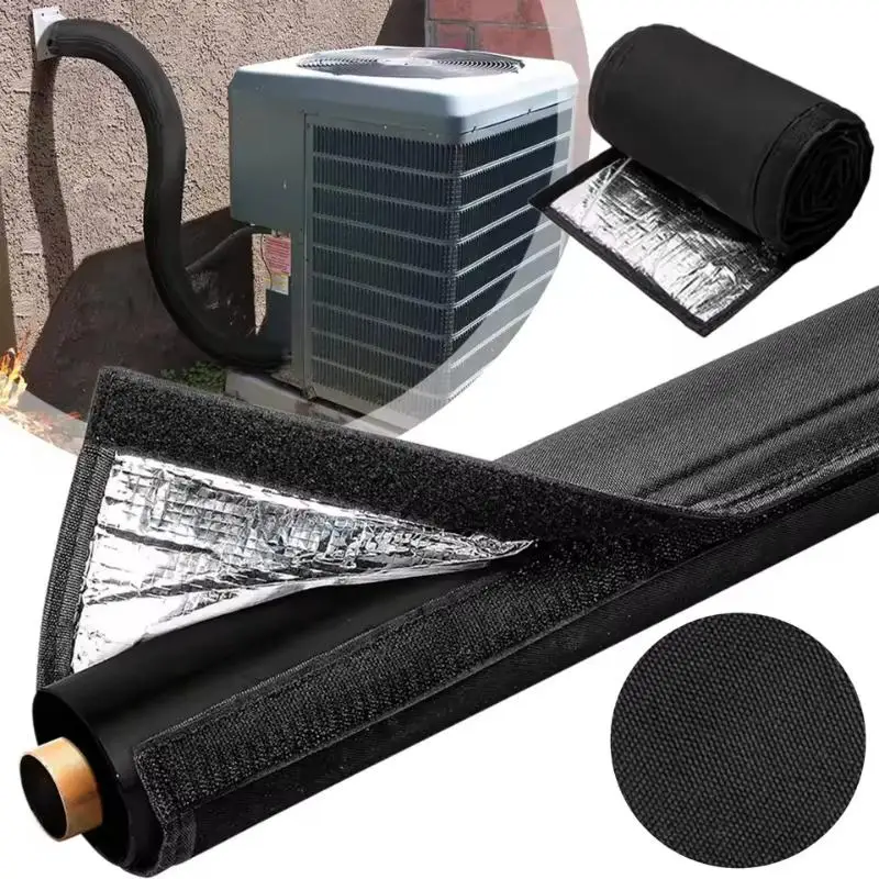 3-Layer أنبوب نحاسي كم عازل في الهواء الطلق غطاء مجاري التيار المتردد أكسفورد القماش الأسلاك النحاسية حامي لنظام تكييف الهواء