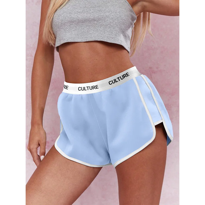 Shorts de sport décontractés pour femmes, sangle sexy, vêtements pour femmes, vêtements pour la maison, couleurs Clash, été