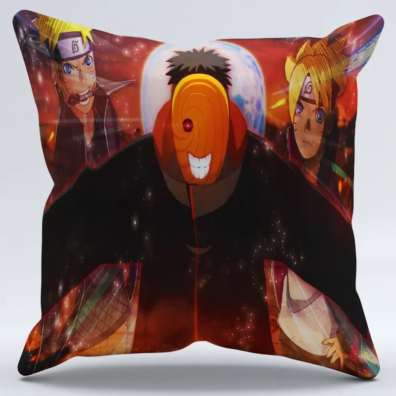 Uzumaki Naruto Plush Cushion Cover Pillowcase Decoration Cartoon Sasuke Pillowslip Cover Car Bed Room Decor Birthday Gift 2024