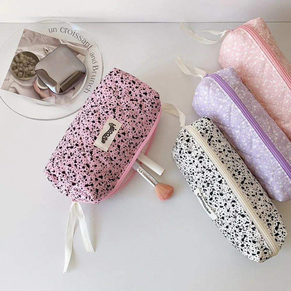 Portable Cotton Stationery Bag Large Capacity Multifunctional Cosmetic Bag Jewelry Storage Desktop Storage Pencil Pouch Student