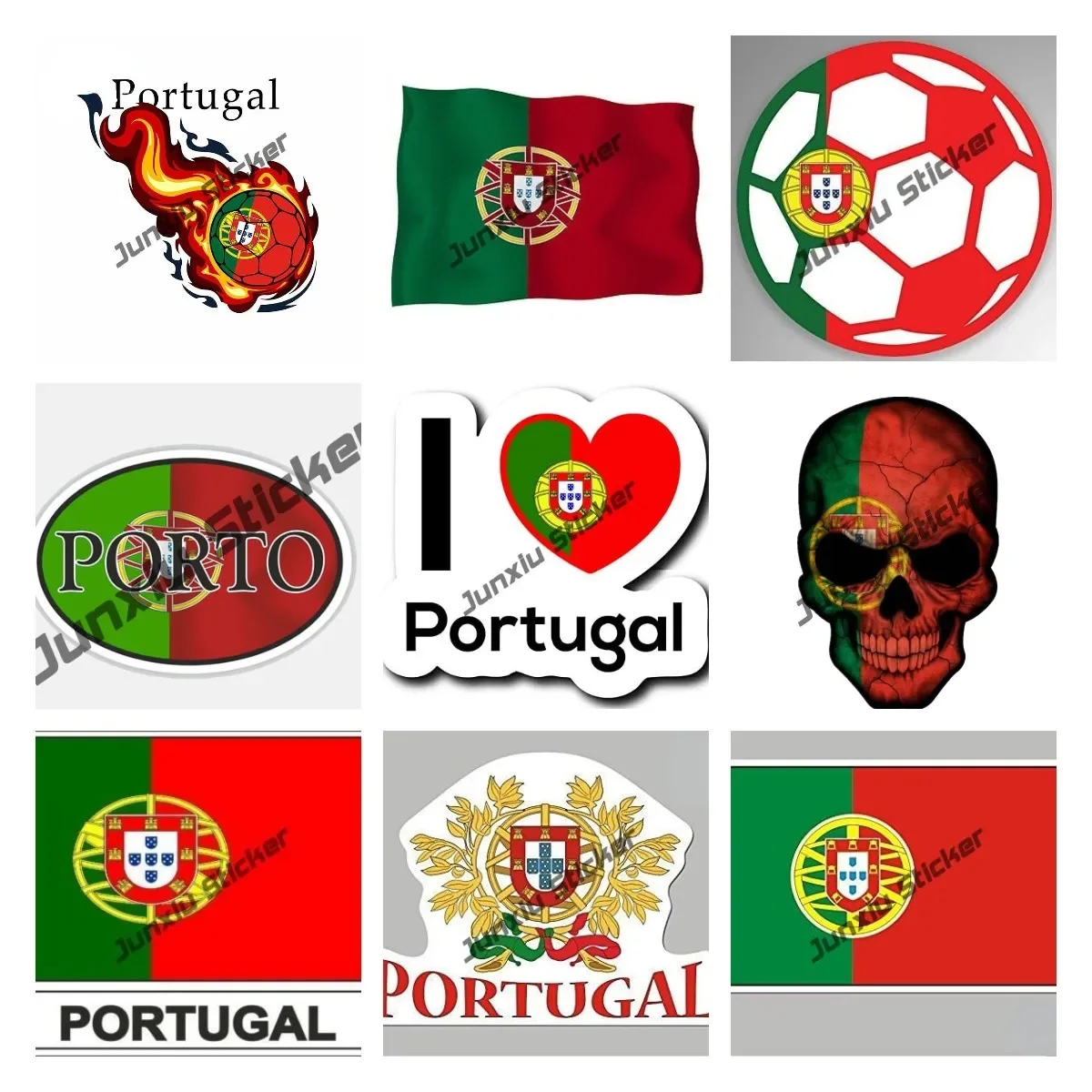 

Creative Portugal Flag Car Sticker PORTUGUESE PVC Decal Funny Portugal Flag Sticker on Motorcycle Laptop Decorative Accessories