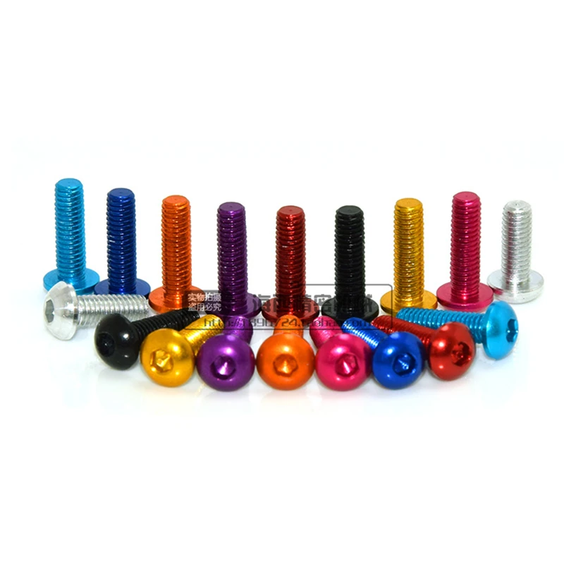 10pcs aluminum screw M3*5/6/8/10/12/14/16 Colourful Aluminum Alloy 7075 Button round socket head allen Machine screw bolt