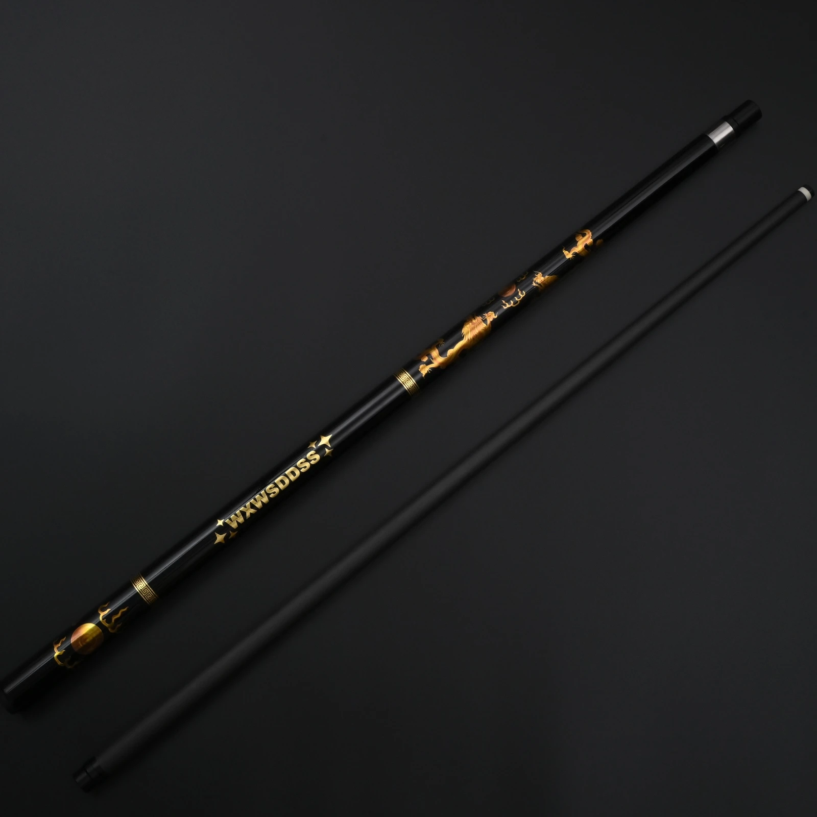 12.5mm Carbon Fiber Pool Cue Golden Dragons Multi-Tip Bumper Threaded Tip for 9-Ball & Carom Fits Predator Poison