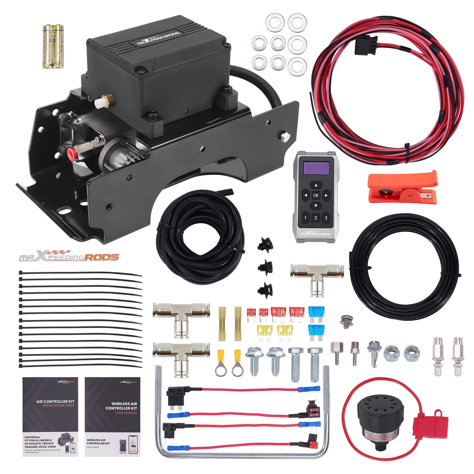 Universal Air Electronic Controller Kit, for Air Spring Bag Kit, Wireless Controller, Free App, for IOS and Android