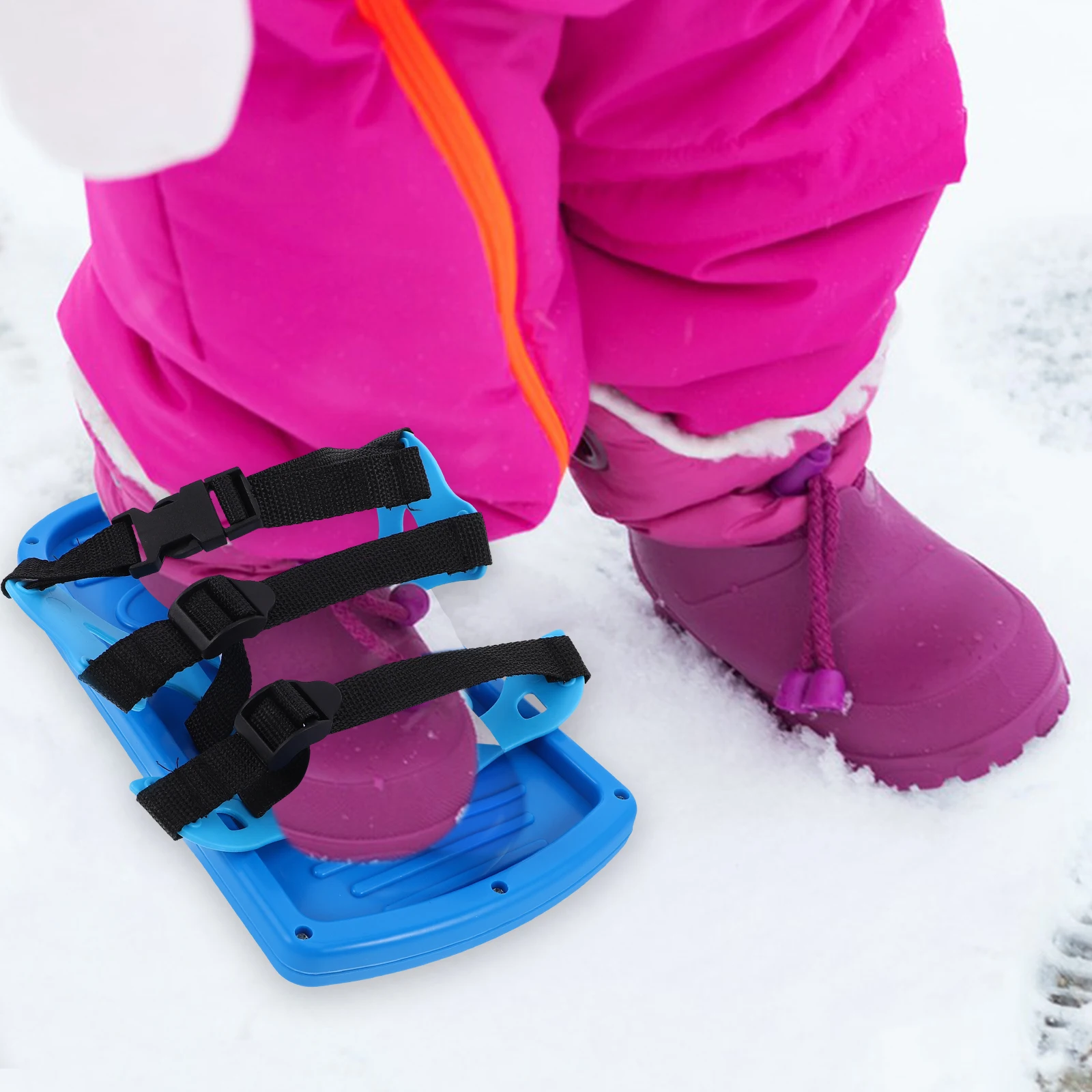 2pcs Kids Snow Print Shoes Toddler Winter Snowshoes Adjustable Animal Anti-Slip Outdoor Activity Camping Hiking