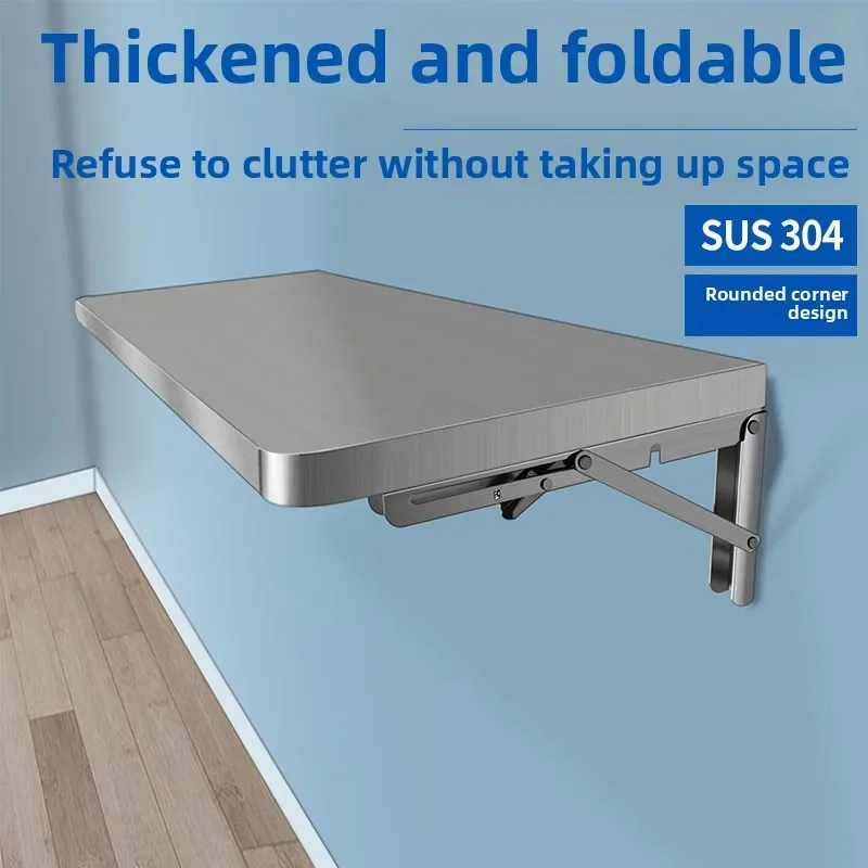

304 Stainless Steel Wall Folding Table Kitchen Foldable Board for Cutting Hanging Storage Shelf