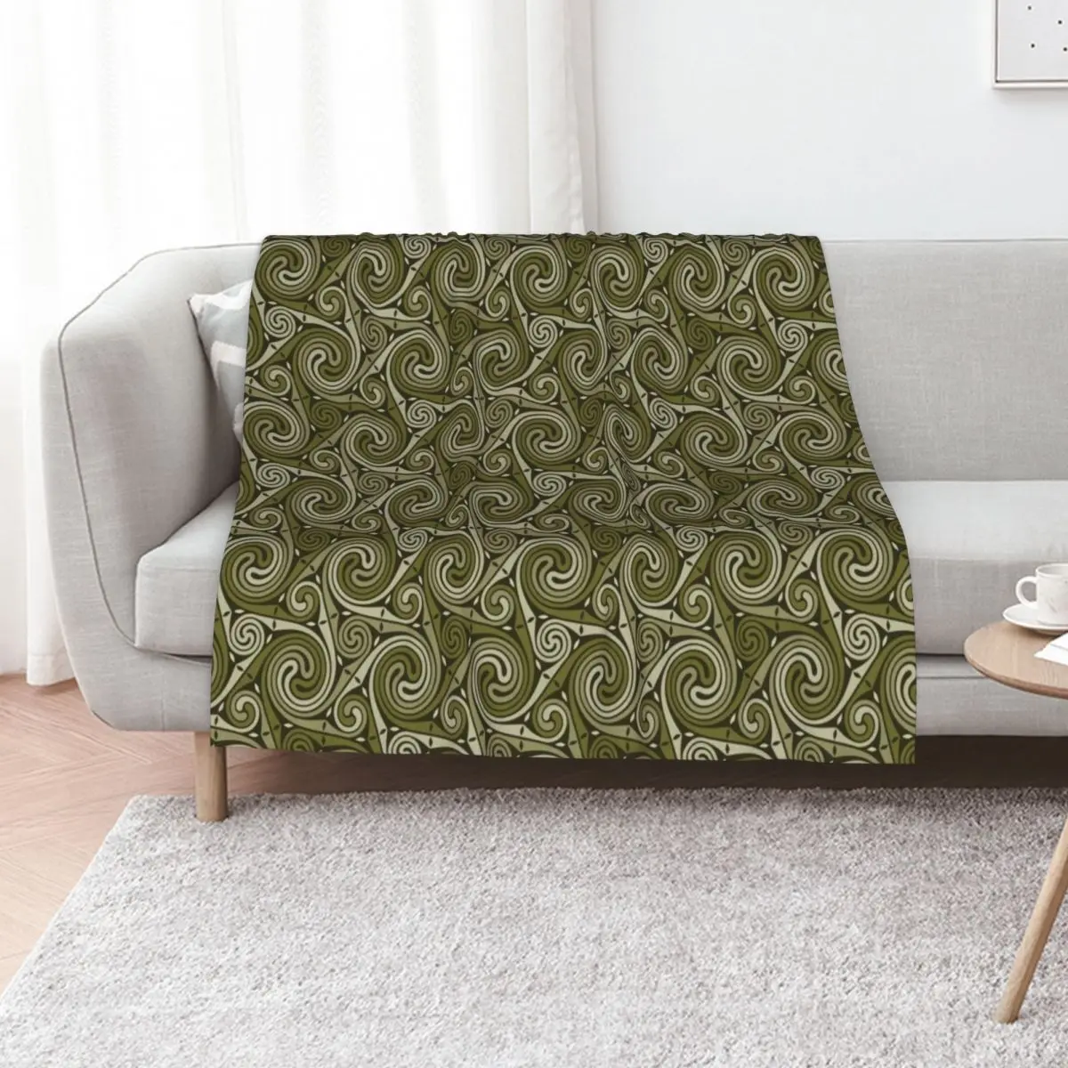 CELTIC MEADOW. KHAKI. Throw Blanket Soft Hairy Summer Beddings Soft Plush Plaid Decorative Sofa Loose Blankets