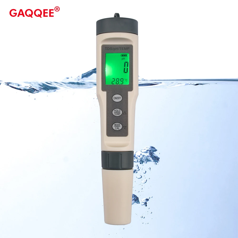 Digital PH Meter 3 in 1 Professional Water Quality Monitor Tester PH/EC/TDS Multi-Parameter Testing Meter for Drinking Water