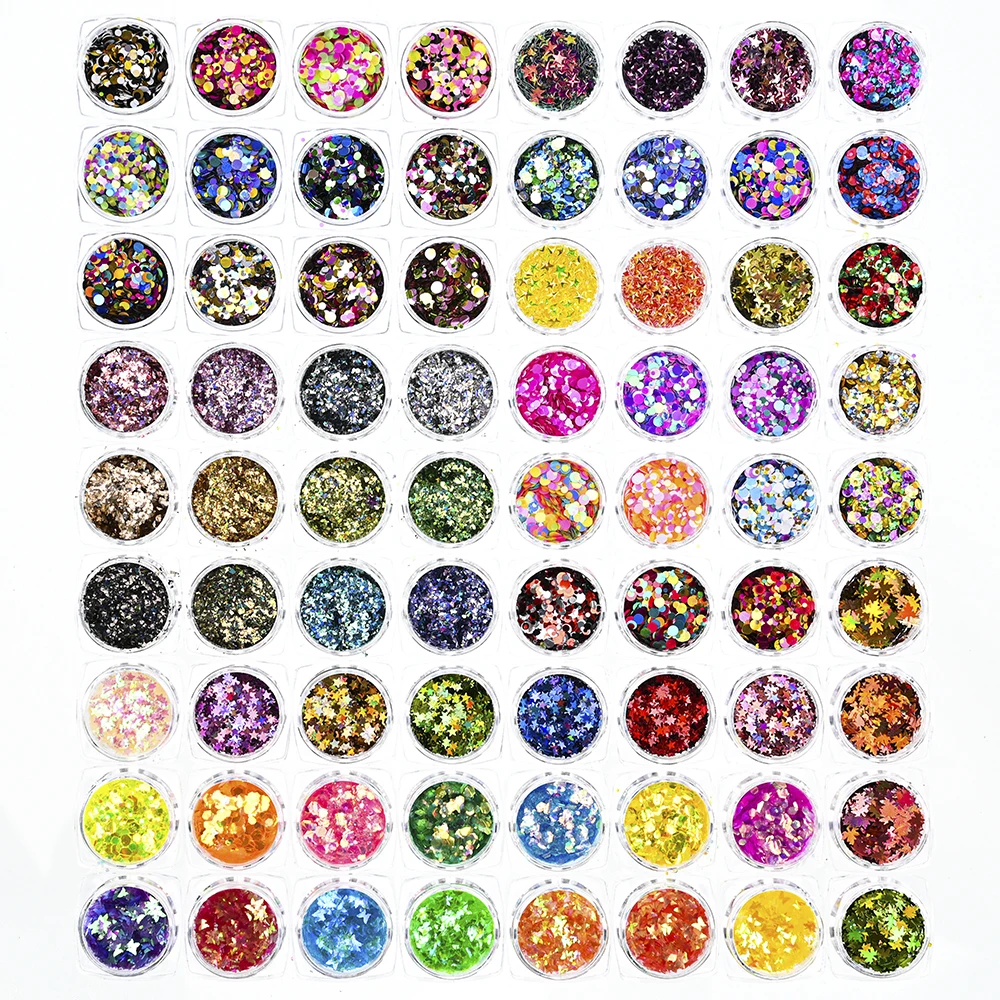 12-Colors Laser Nail Art Glitter Sequins Holographic Utra-Thin Iridescent Paillette Sparkly Christmas Mermaid Manicure Flakes #*