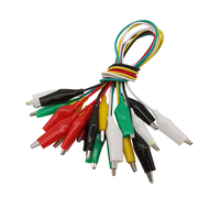 10Pcs/lot 45mm Alligator Clips DIY Test Leads Double-ended Crocodile Test Clips Jumper Wire Cable 50CM