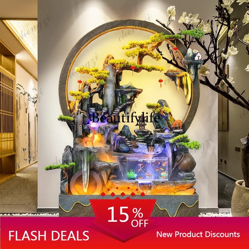 D80 Water curtain wall, running water screen, fish tank, rockery, fountain, landscape, courtyard, outdoor lucky ornament