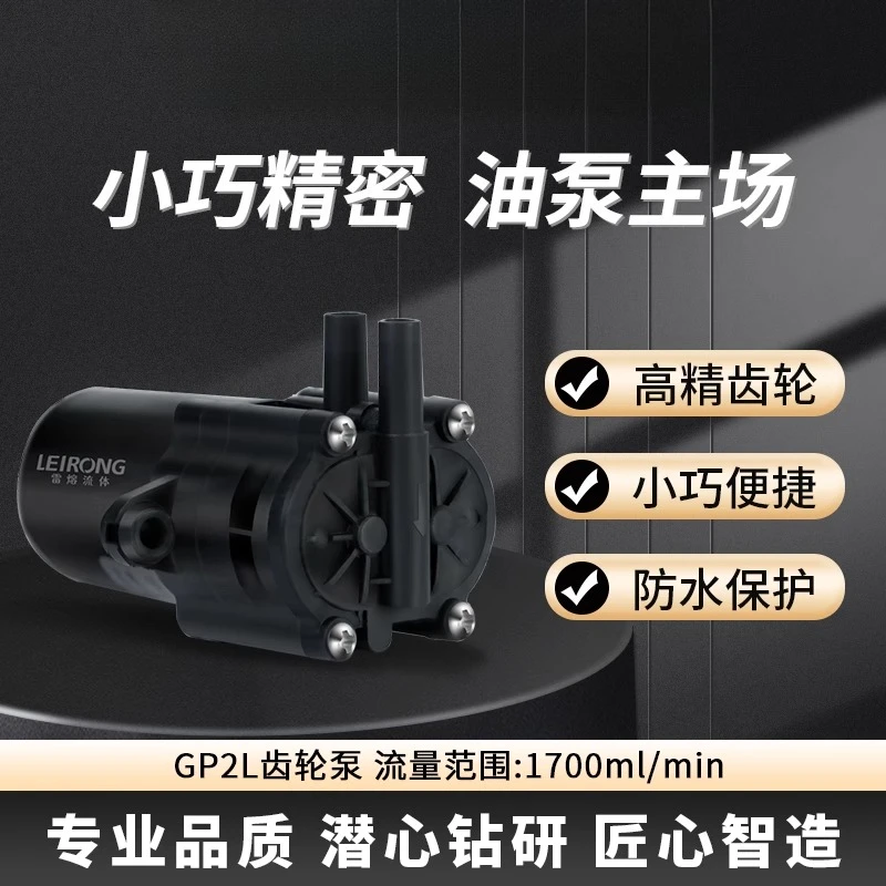 

Lei Rong Micro GP2L Brushed Waterproof Motor Gear Pump Industrial Filling Machine High Hydraulic Oil Pumping 12V24V