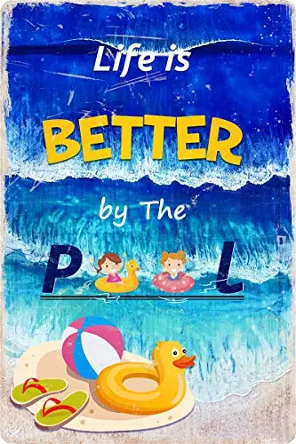 Life Is Better By The Pool Retro Vintage Metal Tin Sign Home Kitchen Bedroom Hotel Restaurant Wall Art Decor Signs es