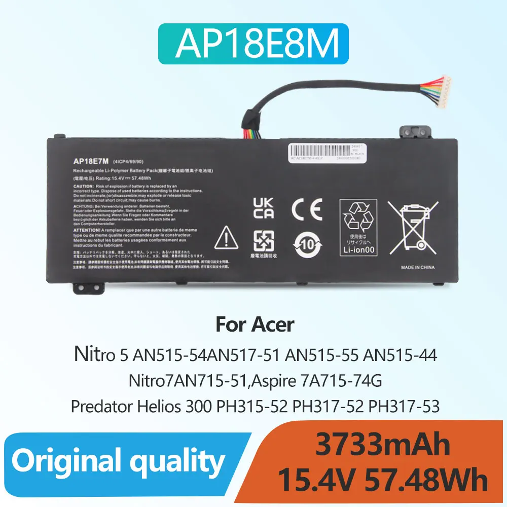 Oyomba AP18E7M AP18E8M Batteria del computer portatile per Acer Nitro 5 AN515-54 AN517-51 AN515-44 AN515-43 Nitro AN715-51 PH315-52 PH317-52