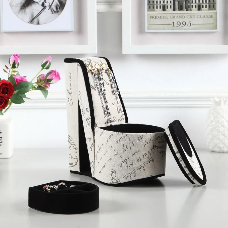 المألوف الأبيض رسالة 9 بوصة المخملية 2025 عالية الكعب مجوهرات معلقة عرض صندوق تخزين حلية #5