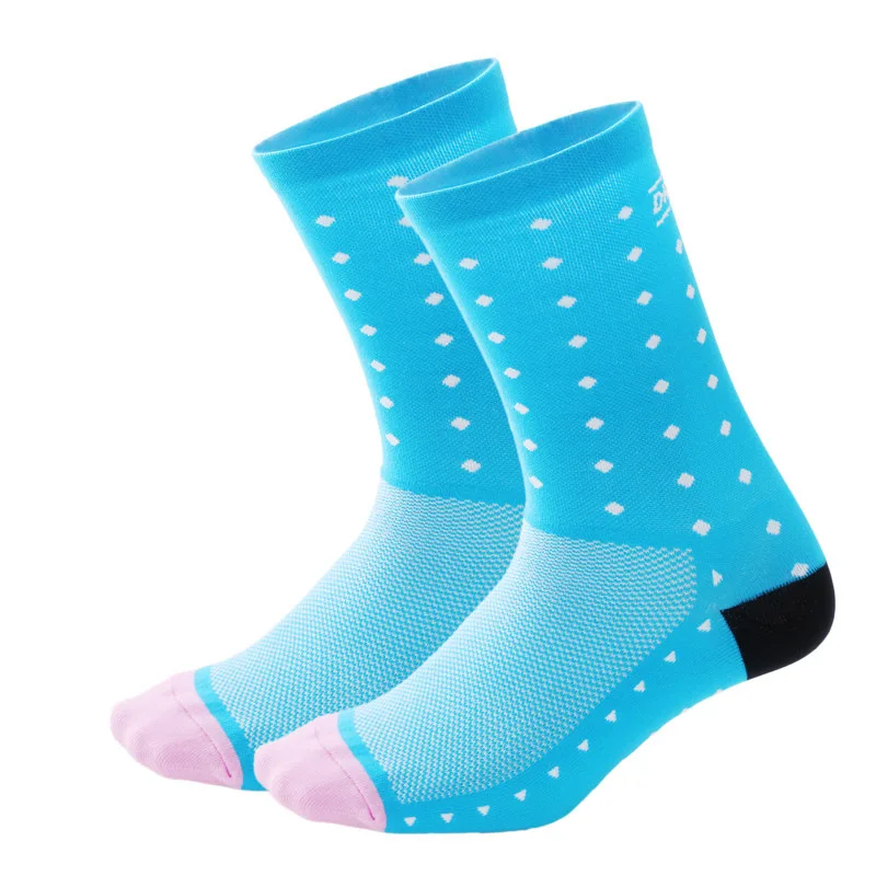 4 Pairs DH Cycling Socks Cycling Sports Racing Team Socks Running Basketball Sweat-absorbing Mid tube Socks