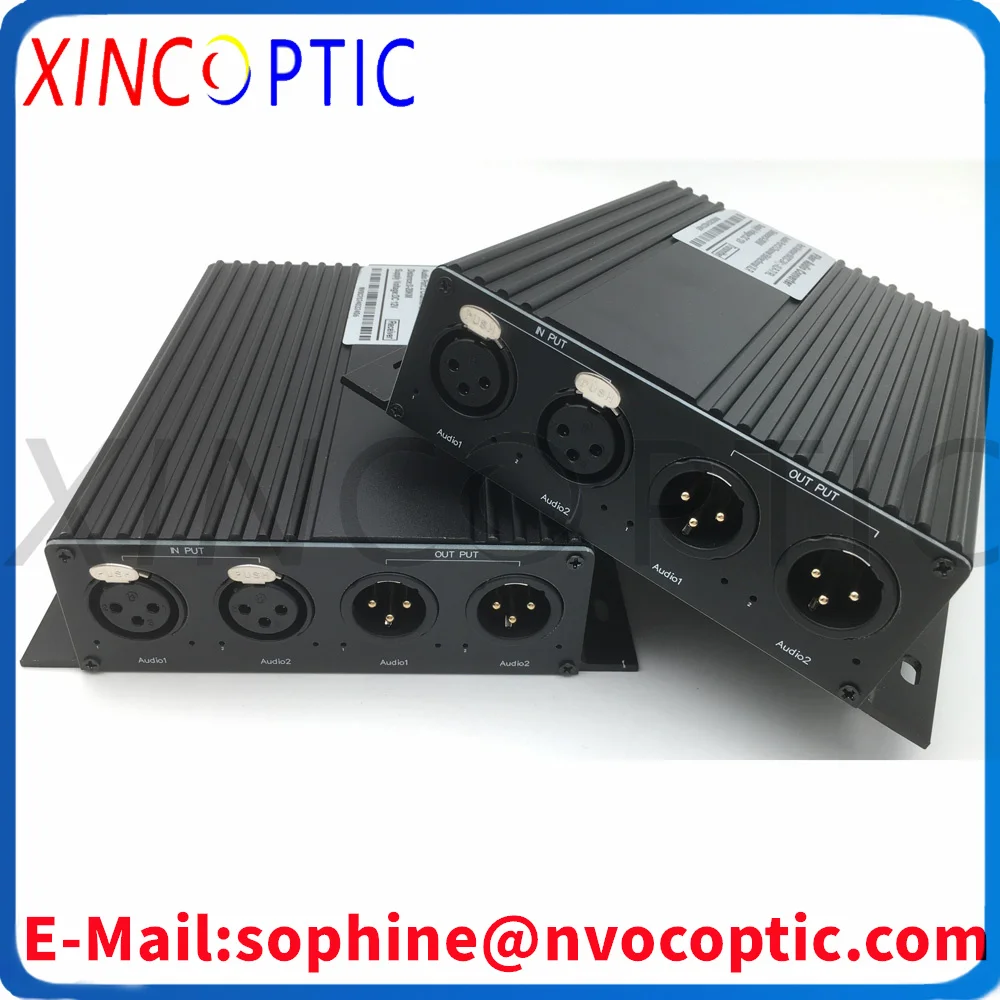 Mircophone Balanced 3Pin Audio 2Ch Bidi XLR  Over ST/FC/LC/SC Connector,2Ch Bi-Directional XLR Audio to Fiber Optical Converter
