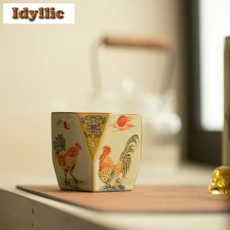 160 мл фарфоровая курица Ru Kiln, восьмиугольная чайная чашка, древняя чайная чаша, кувшин для воды, чайная дегустация, ароматическая чашка, чашки Jianzhan Master, чайный набор