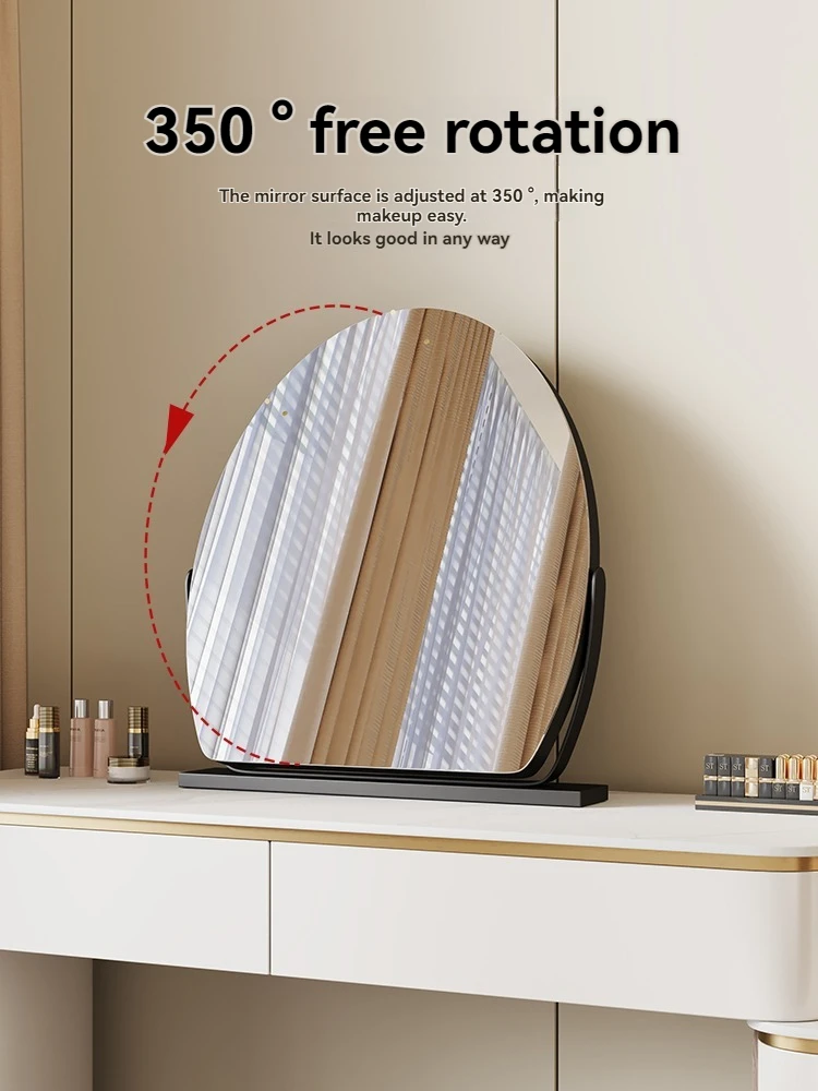 Elliptische high-definition make-upspiegel, draaibare desktop make-upspiegel, dressingspiegel, lichte luxe slaapkamer dressing spiegel