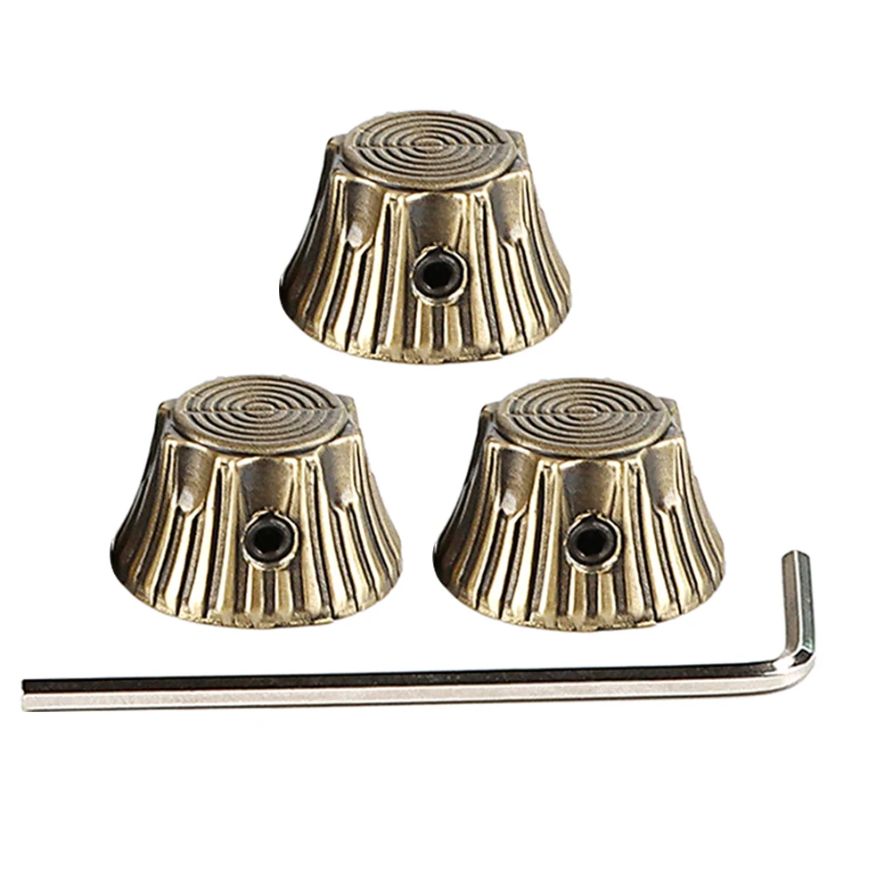 

4 Pcs Control Knob Aluminum Guitar Knobs Potentiometer Accessories Electric Caps Pedal Bass