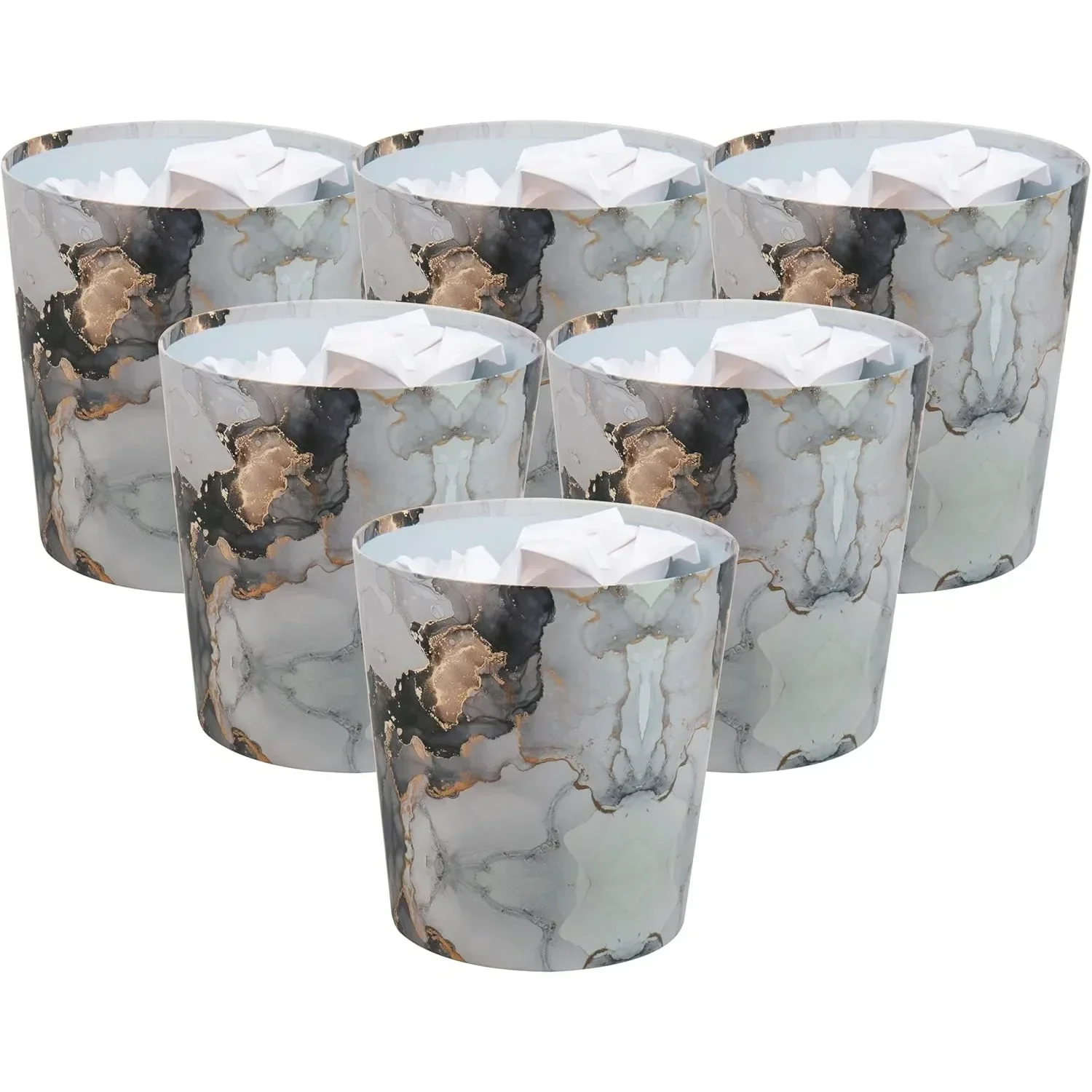 

Вместимость 5 литров (1,32 галлона), дизайн из серого мрамора металлик, офис, 6 упаковок, цвета и принты могут вартать.