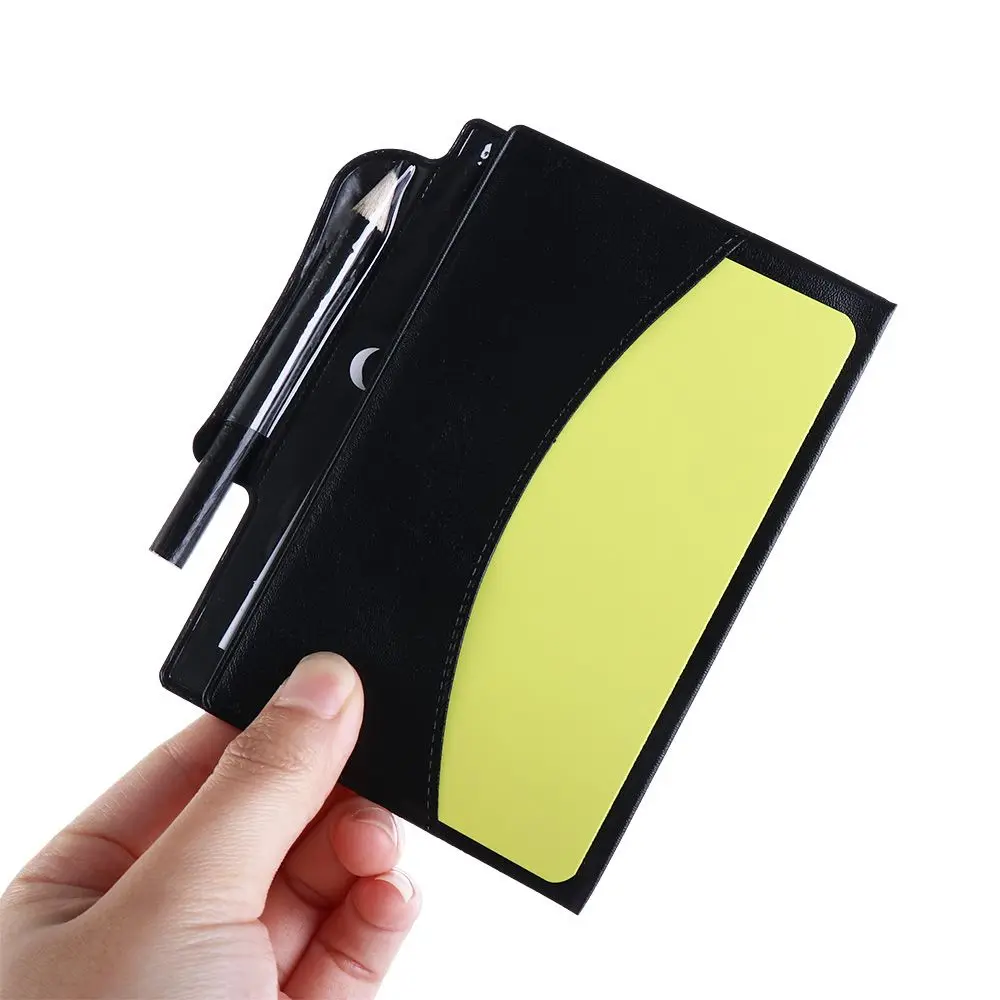 Red Card Soccer Referee Card Recording Paper Score Sheets Soccer Referee Book with Pencil Yellow Card Football Referee Wallet
