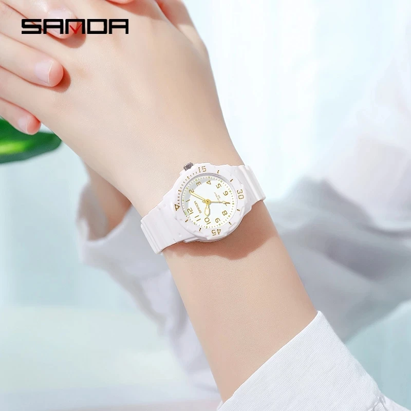 SANDA Fashion Trend Women Watch 2023 New Casual Womens Clock Luminous Hands 50M Waterproof Wristwatches Quartz Reloj Mujer 6011