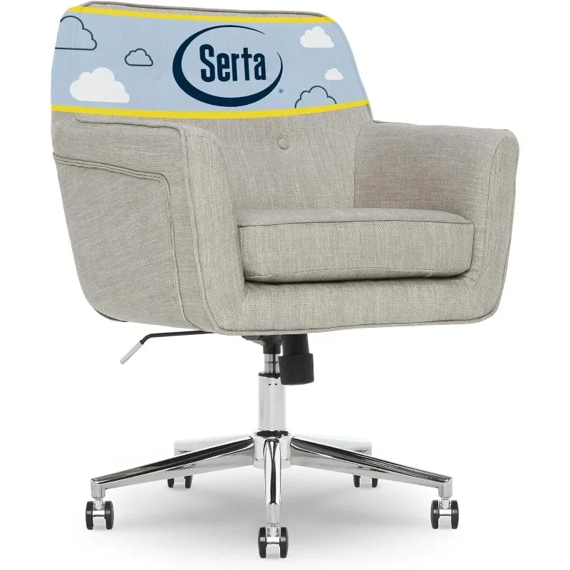 

Ergonomic Home Office Chair with Memory Foam Cushioning Chrome-Finished Stainless Steel Base, 360-Degree Mobility, Fabric