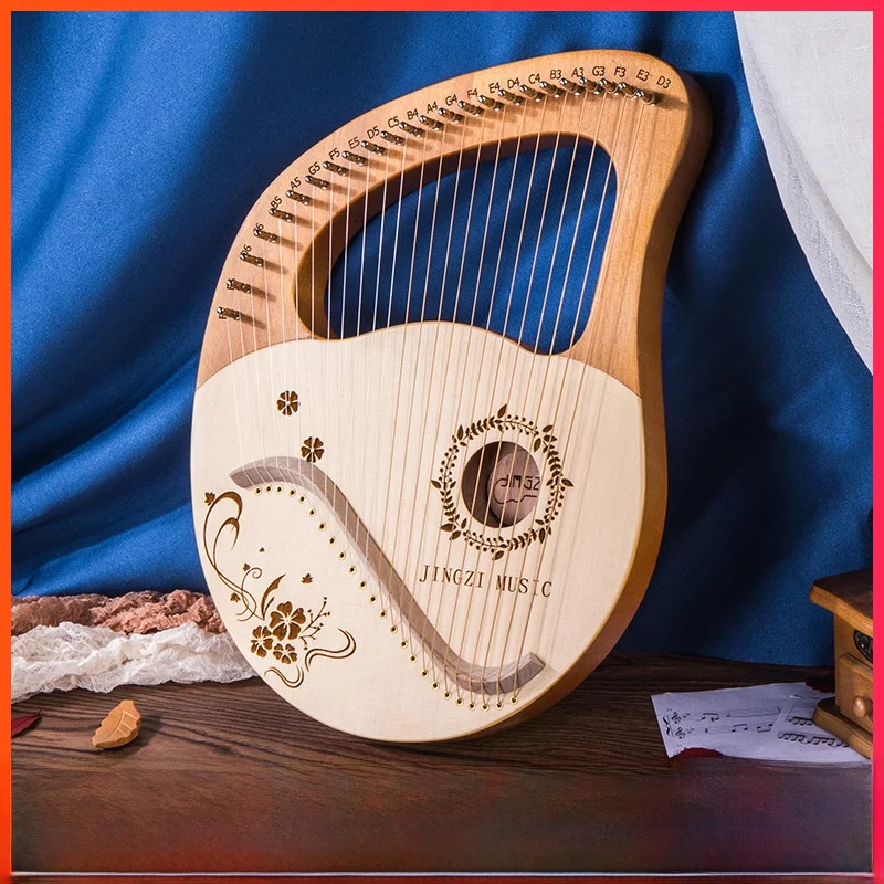 Lira Portátil 1624 Cordas, Pequena Harpa Fácil de Aprender, Lira Miniatura, Guitarra Amigável para Iniciantes, Instrumento Musical de Madeira