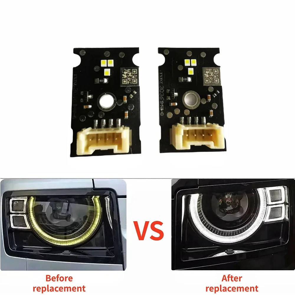 LED Headlight Light Guide Strip Daytime Running Light Tube Bar White Angel Eyes DRL Boards For 2020-2022 Land Rover Defender