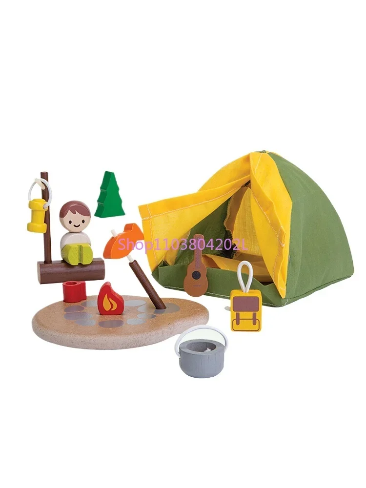 

Plantoys Wooden Simulation Field Camping Set Children's Toys Educational Scene Ornament 6624