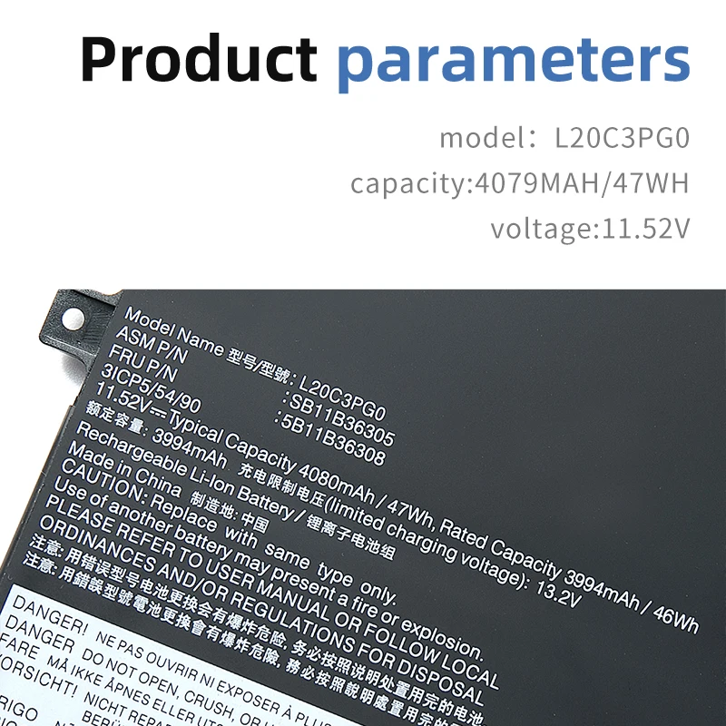 Аккумулятор SUOZHAN L20C3PG0 для ноутбука Lenovo ThinkPad 100E 300E 500E Chromebook GEN 3,Flex 3 11M836 L20D3PG0 L20M3PG0 L20L3PG0 L20