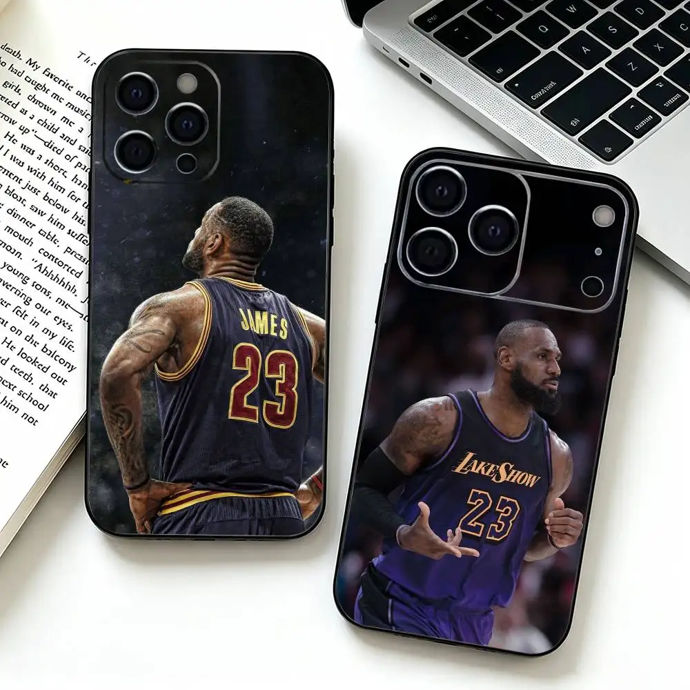 Basketball Star L-LeBron J-James Phone Case For iPhone 17,16,15,14,13,12,11 Pro Max,16/15/14Plus,XS Soft Black Cover