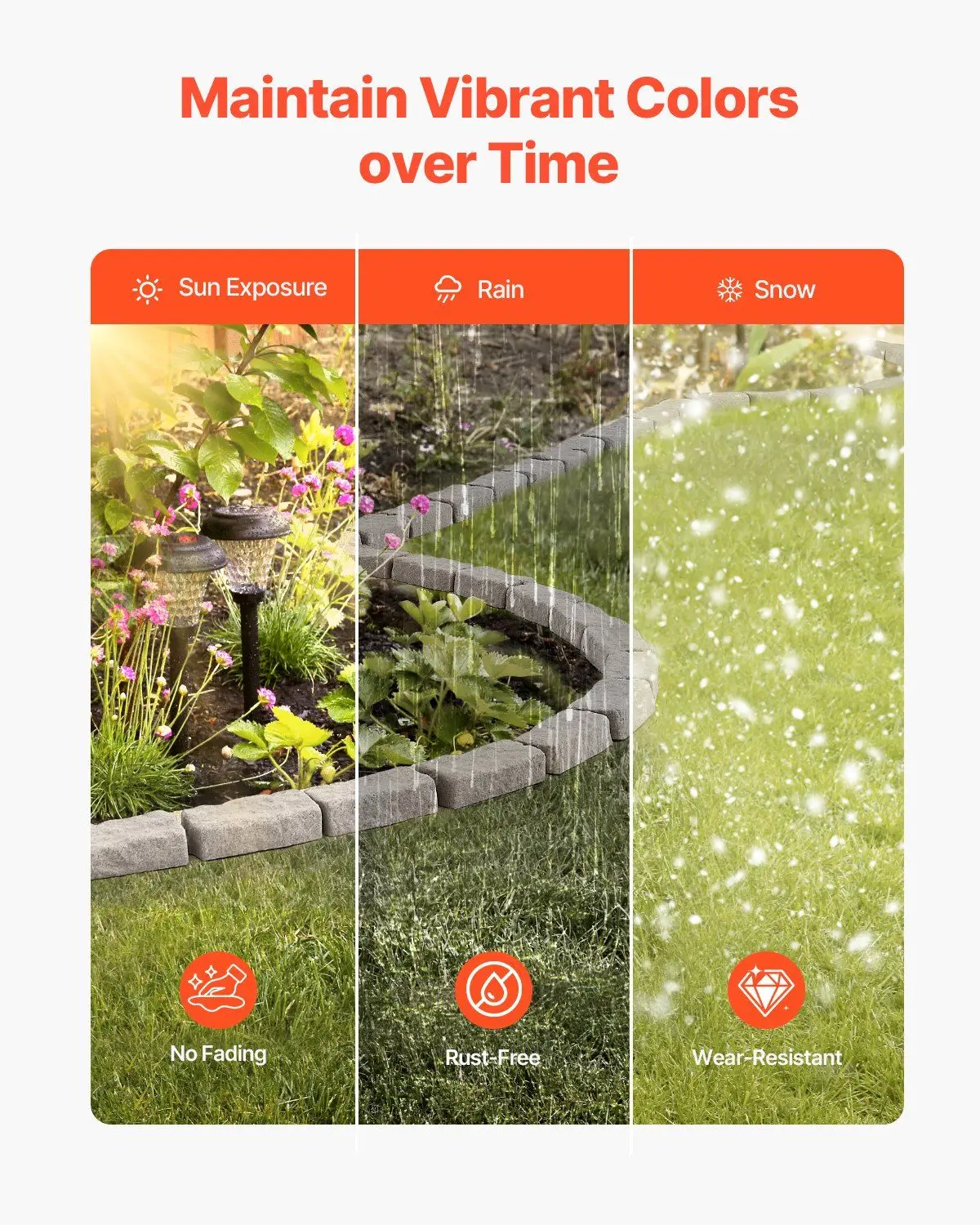 حواف المناظر الطبيعية من الحجر الصناعي مقاس 46.4 × 2.2 بوصة تصميم الطوب المرن مع مسامير مرساة لحديقة الحديقة وحدود الممر #6