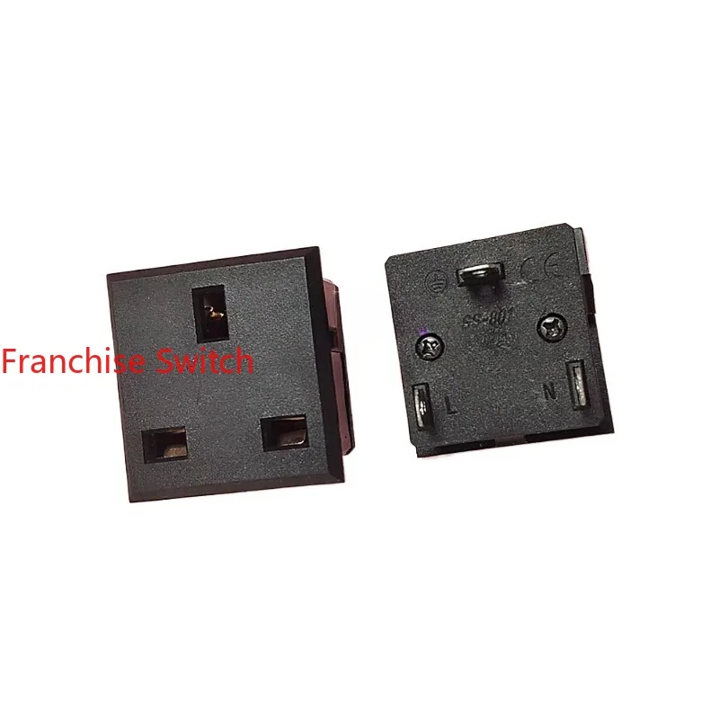 10PCS SS-801 British Standard AC Power Plug-in Socket Buckle Recessed Wiring  13A 250V