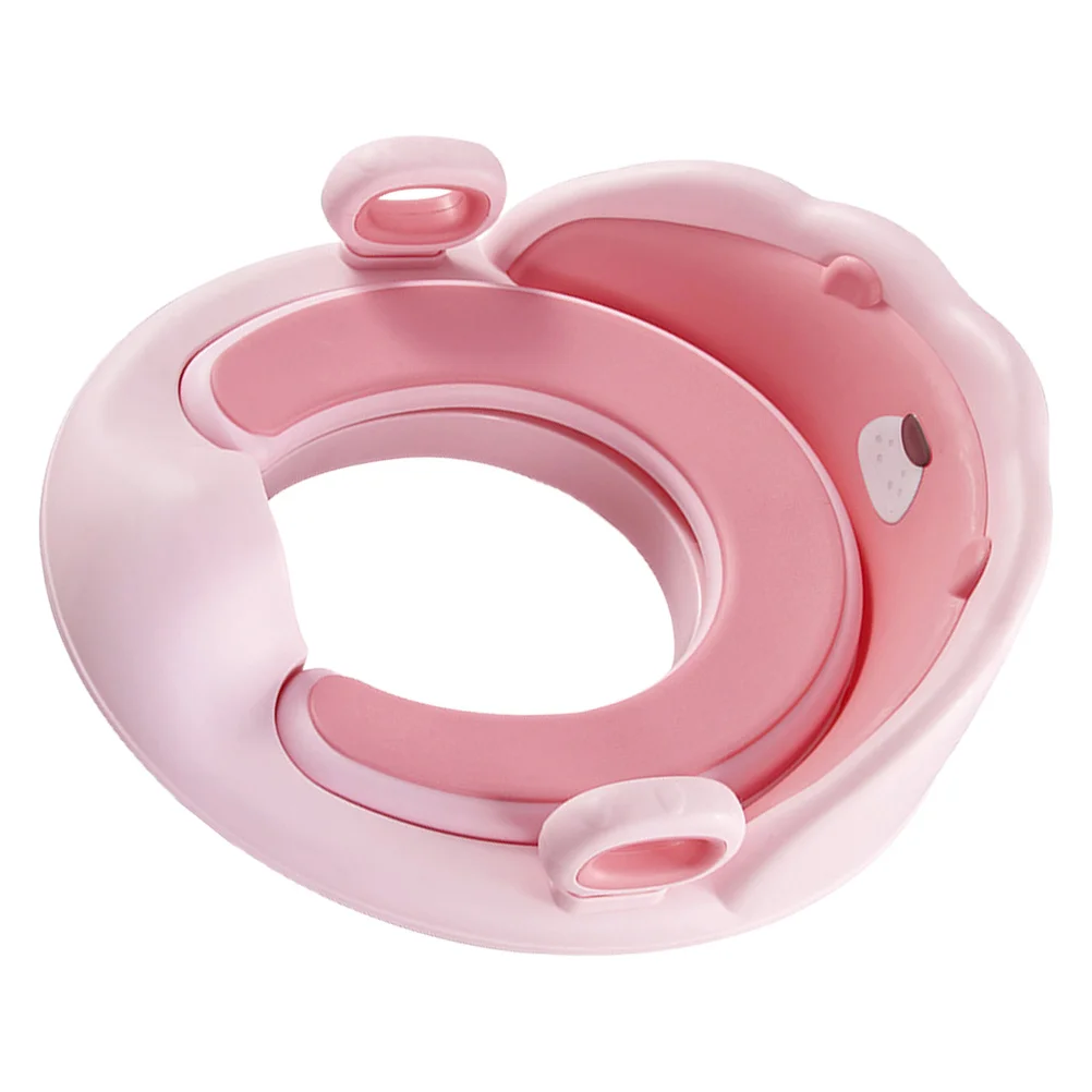 Kindertoilette, süßes Löwen-Design, Kirschblüten-Rosa, weiche TPE-Polsterung, rutschfeste Basis, tragbarer Töpfchentrainingssitz für