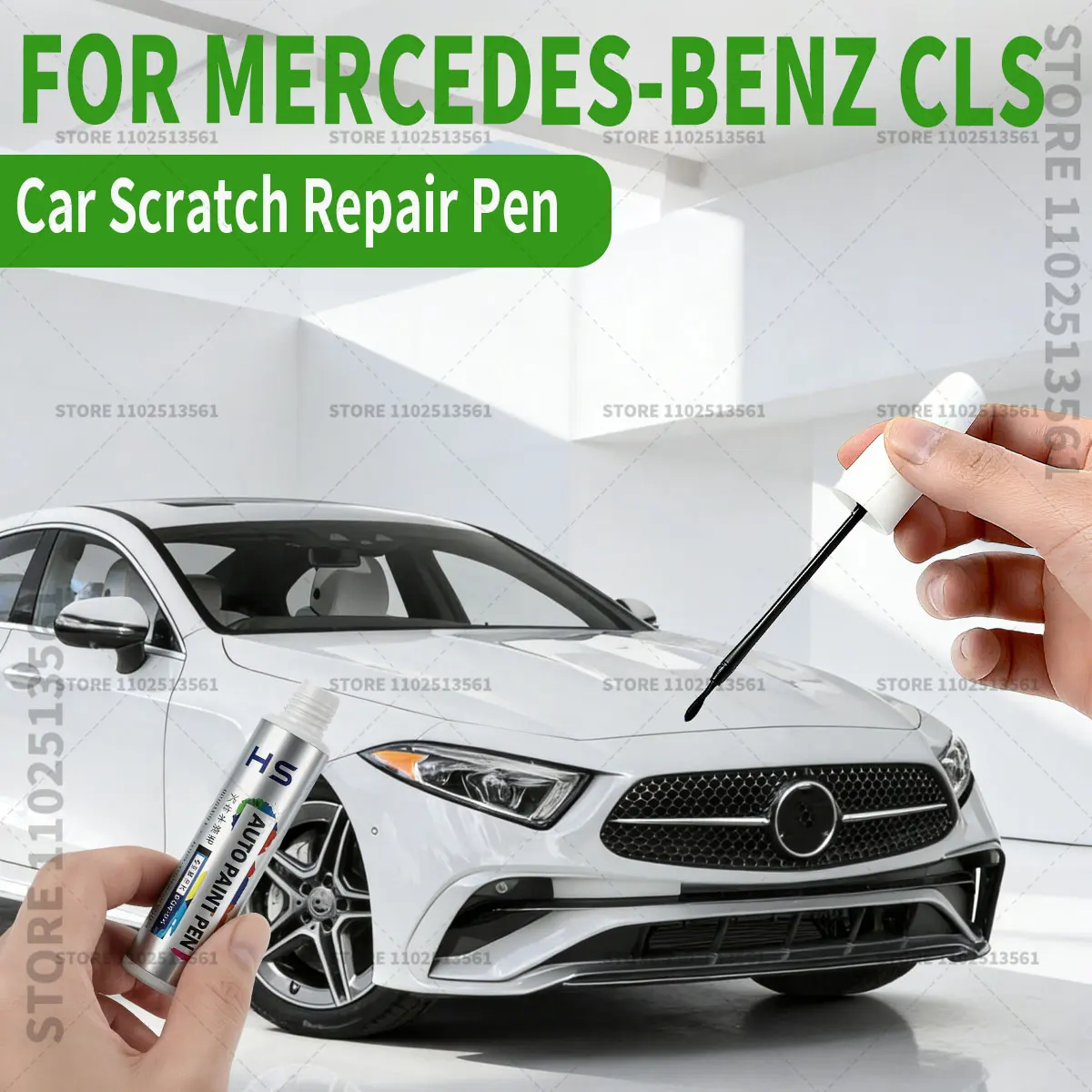 

Ручка для ремонта автомобильной краски для Mercedes-Benz CLS, аксессуары для ремонта царапин, красный, белый 799, 149, серый 775, черный 197, серебристый 922, синий