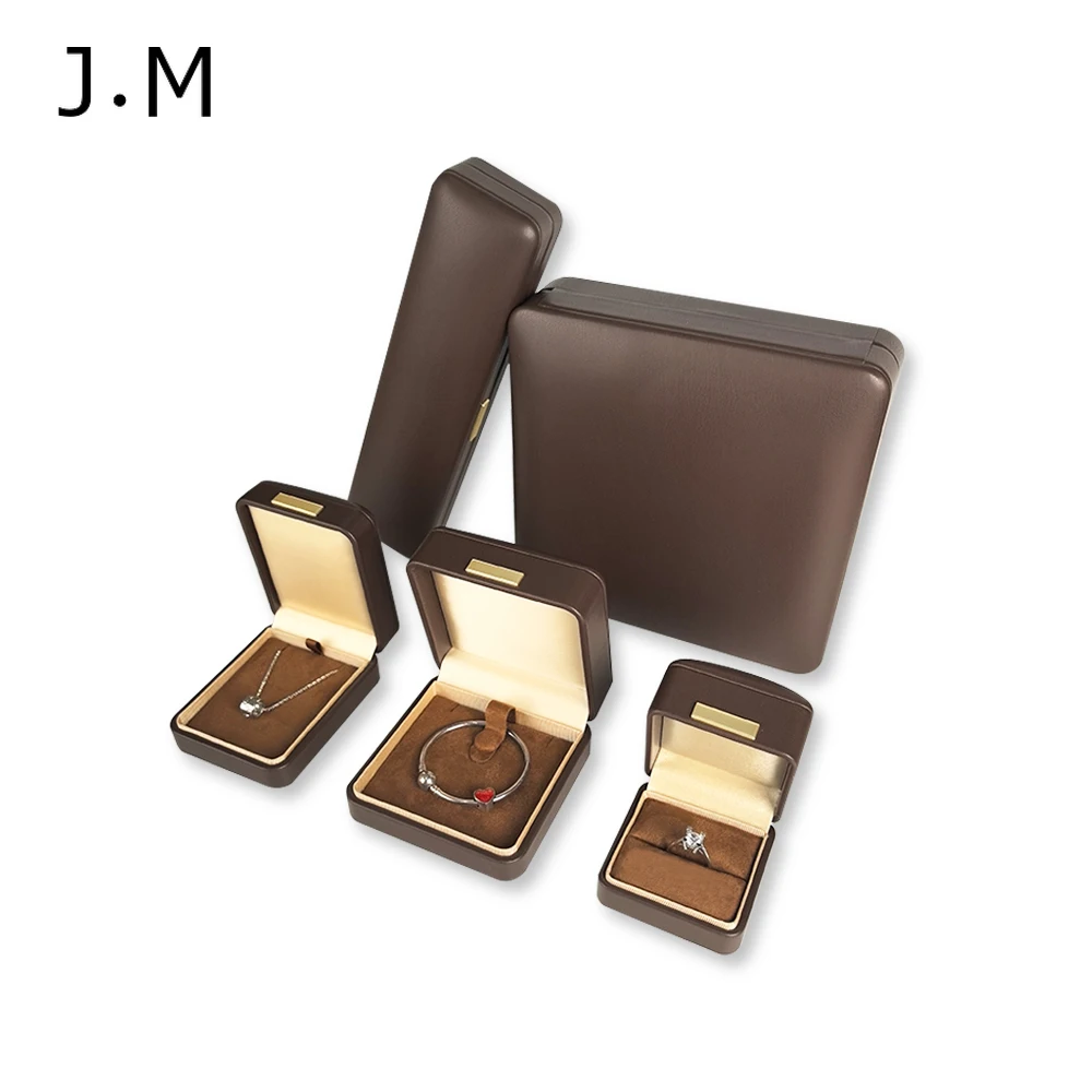 set-di-10-scatole-per-gioielli-in-pelle-pu-marrone-con-angoli-arrotondati-e-fibbia-dorata-per-anelli-ciondoli-bracciali-confezione-regalo-di-lusso