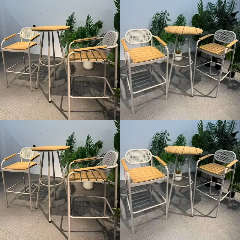 2 Rattan Upholstered Bar Stools Industrial Kitchen Breakfast Table Bar Table Set for Living Elegant Bar Furniture