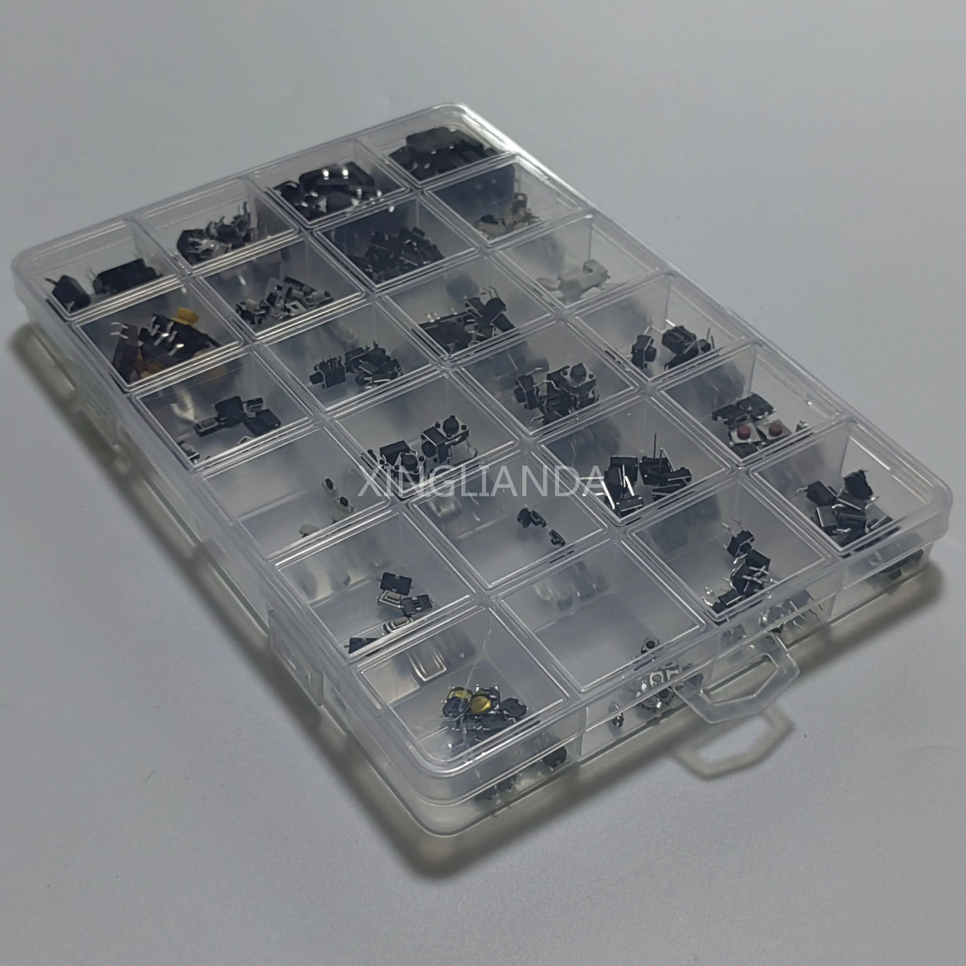 250pcs 25Type Micro Switch Assorted Push Button Tact Switches Reset Mini Leaf Switch SMD DIP 2*4 3*6 4*4 6*6 Diy Mixed Box kit