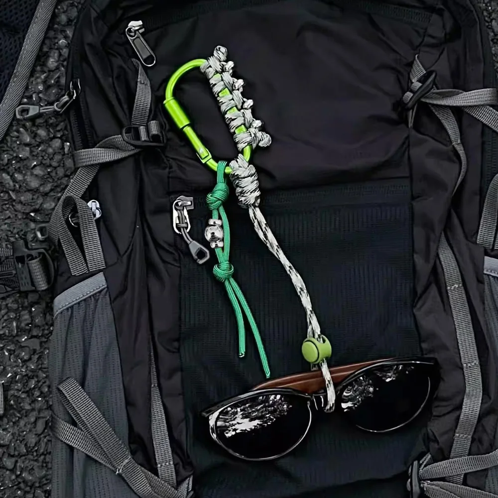 Handgefertigter Kreativer Bergsteiger-Schlüsselanhänger mit Anti-Verlust-Hängeseil, Outdoor-Mehrzweck-Rucksack-Schnalle, Schlüsselband – Detail 2