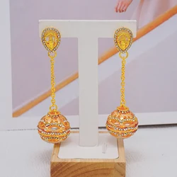 Gold Color Earring Stone Party Jewelry Set Women Bridal jewelry Sets Stone Pendant Earrings Drop Dangle Earings