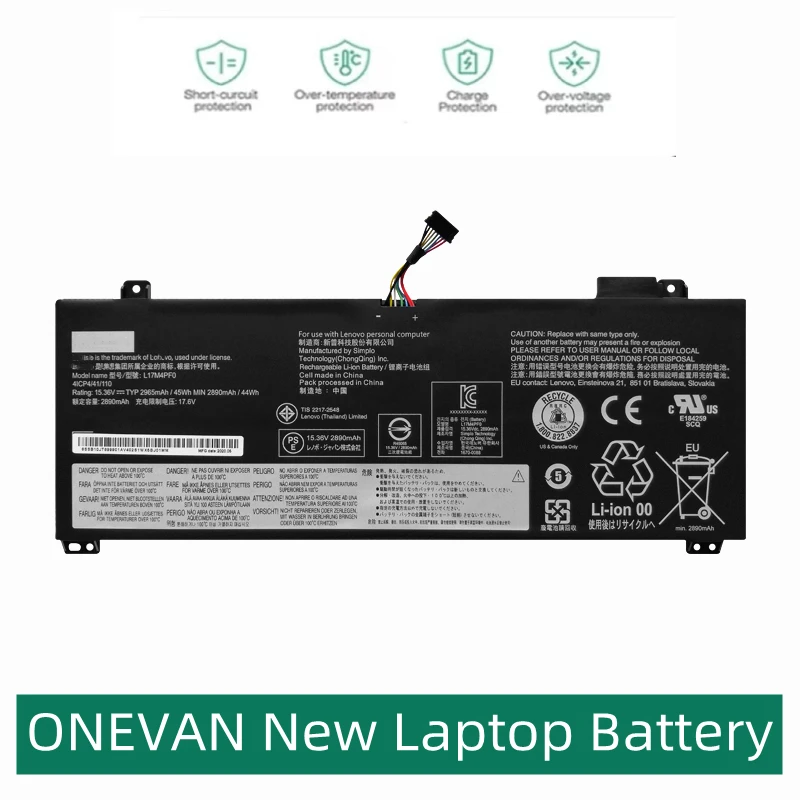 ONEVAN-batería L17M4PF0 para ordenador portátil, pila para Lenovo S530-13IWL Series 5B10R38650 5B10W67405 5B10R38649 45WH, nueva