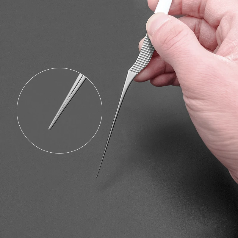 Professional หู-หยิบเครื่องมือทําความสะอาด Earwax ปืนรูปแหนบโค้งพร้อมฟันสแตนเลสหู-หยิบแหนบ